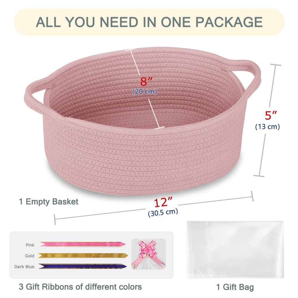 COMSE cotton rope storage basket keeps small items organized in rooms