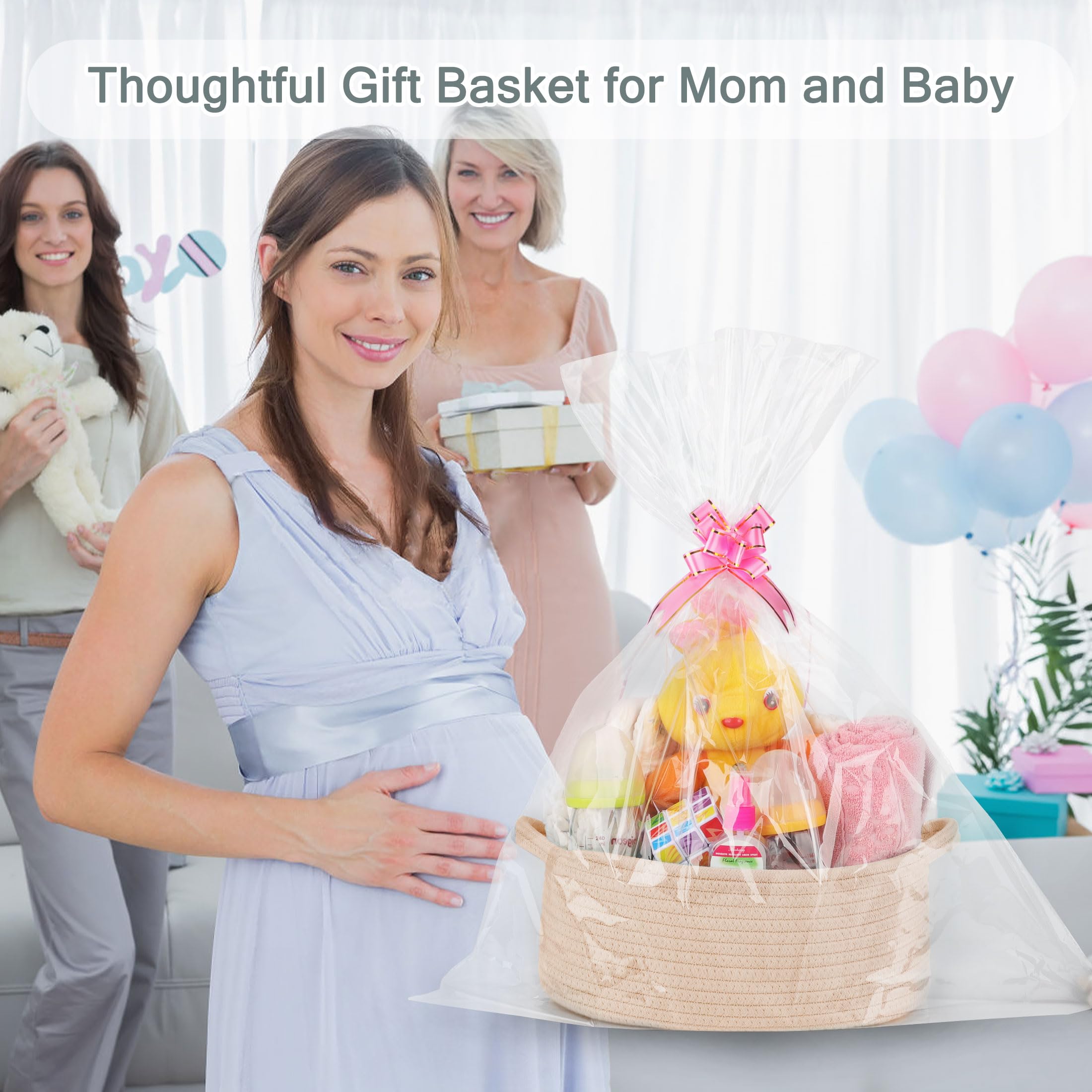 COMSE cotton rope storage basket highlighting safe, soft material.