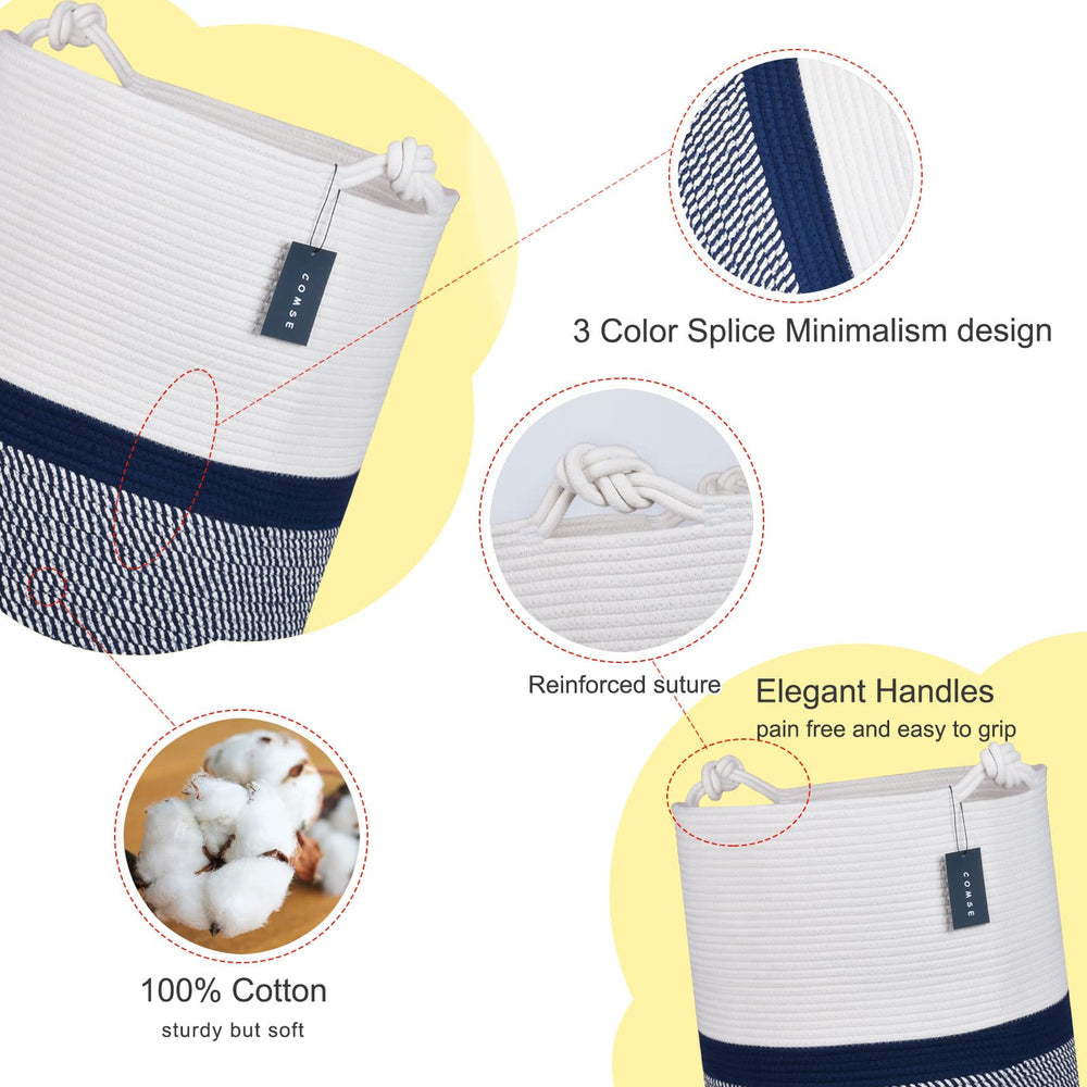 COMSE Cotton rope texture close-up highlights durable, chemical-free weaving.