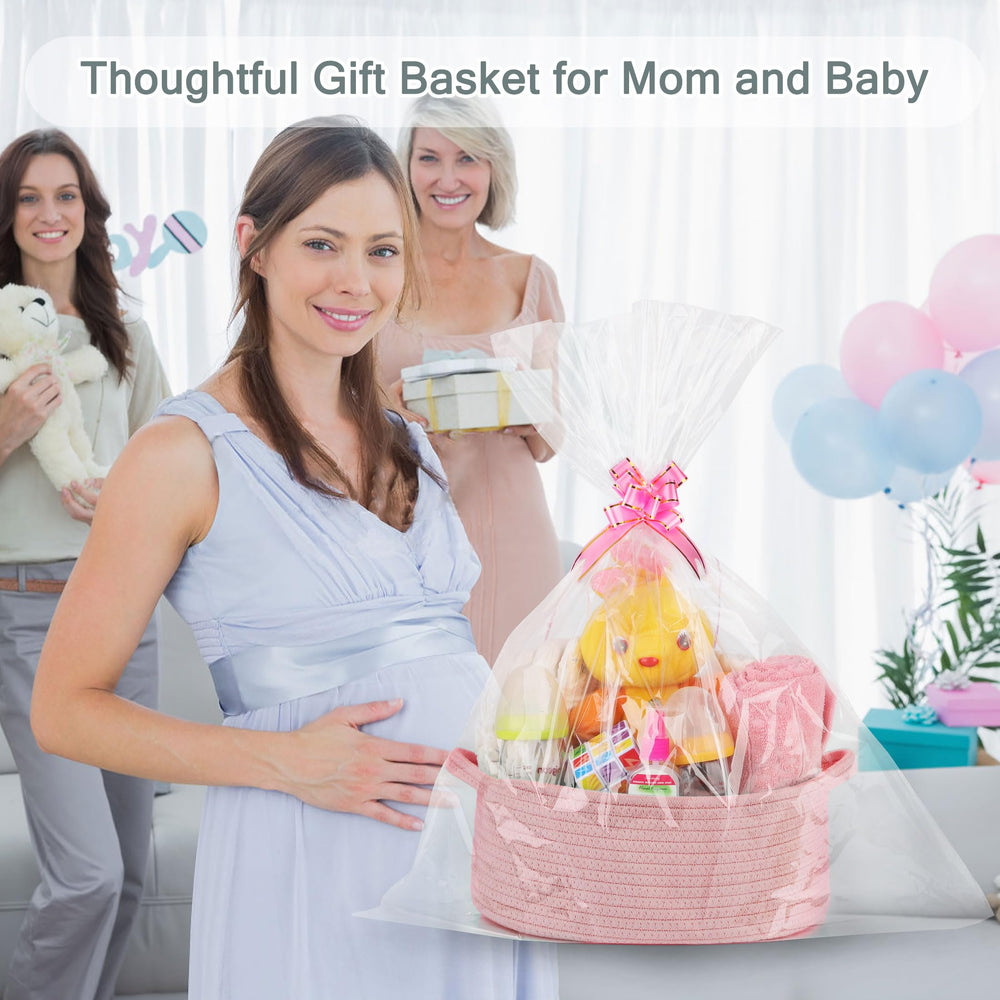 COMSE dusty pink gift basket empty ready for contents