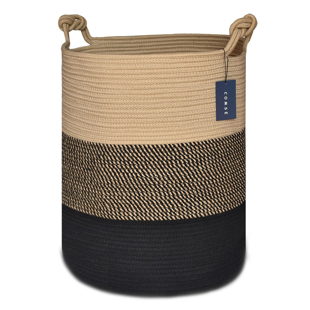 COMSE extra-large blanket basket side view showing sturdy storage for blankets and toys