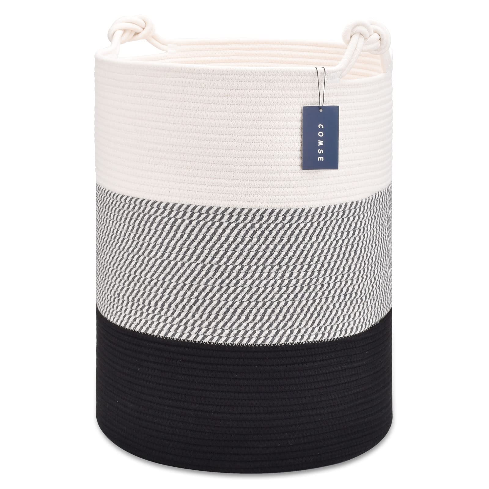 COMSE extra large blanket basket standing upright for versatile toy and laundry storage