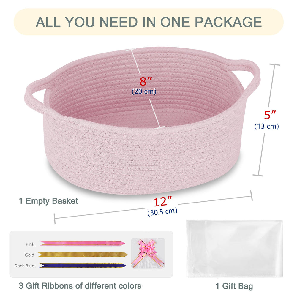 COMSE gift basket with clear cellophane bag for personalized gifting.