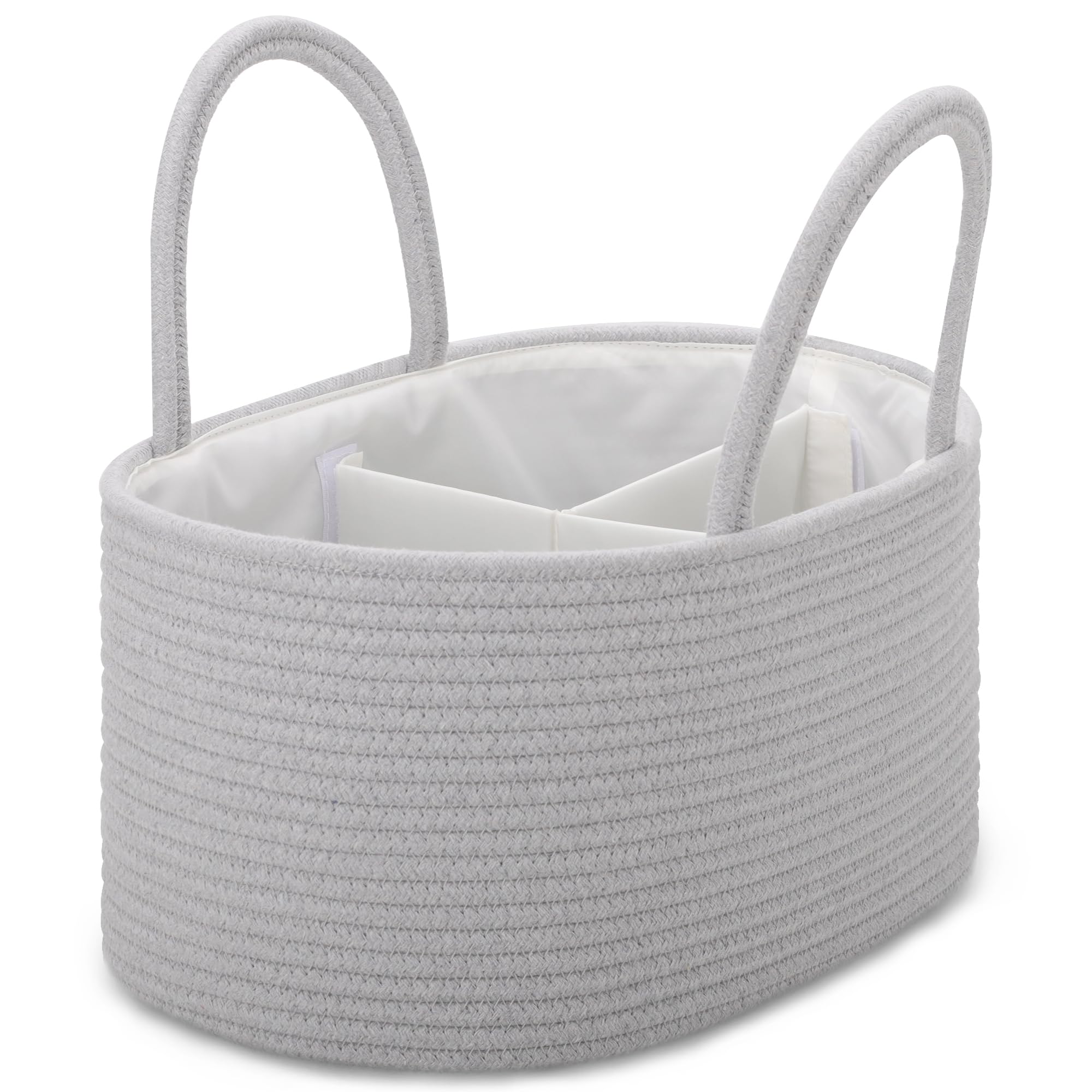 COMSE diaper caddy with handles keeps nursery essentials organized and within reach.