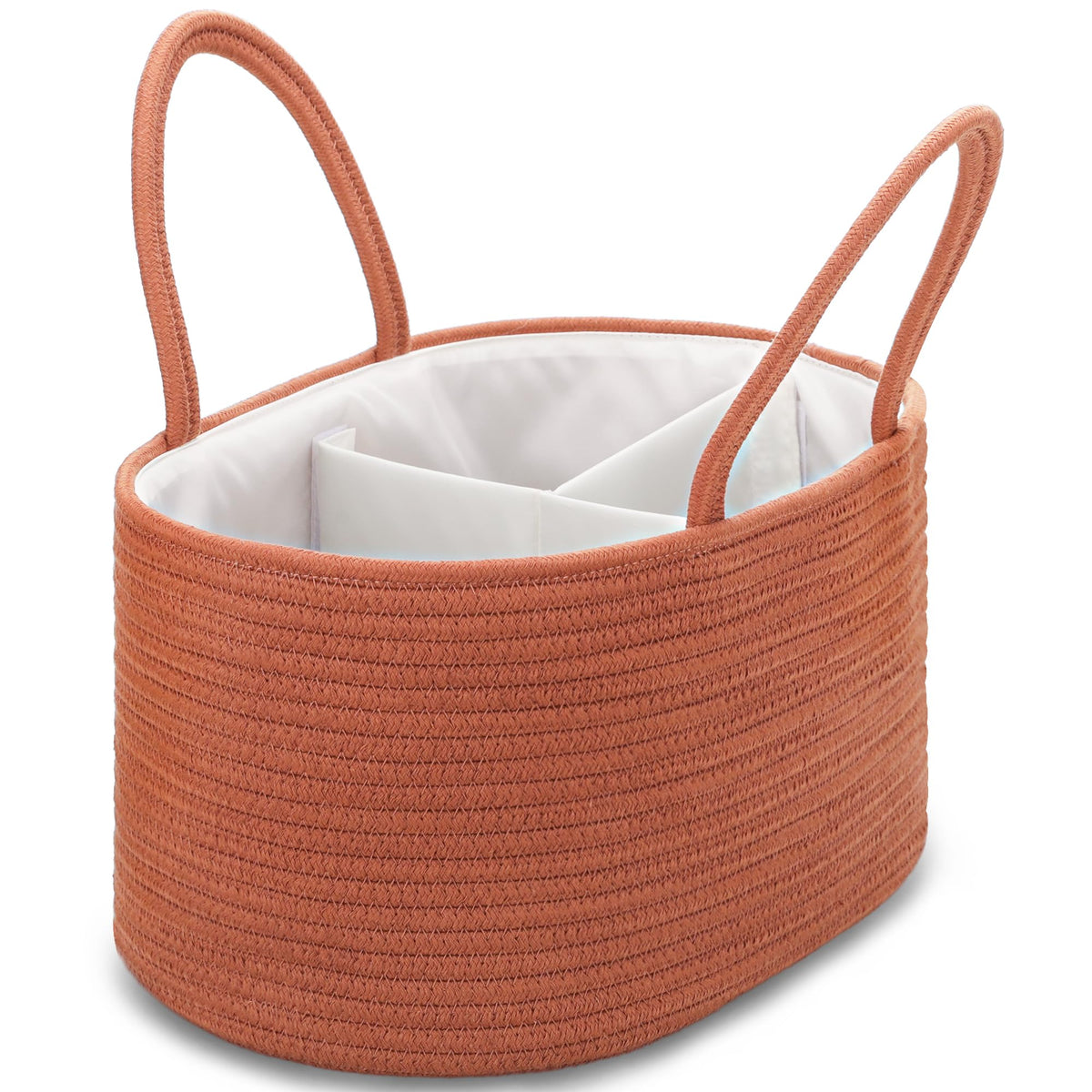 COMSE large diaper caddy with autumn glaze keeps nursery essentials organized.