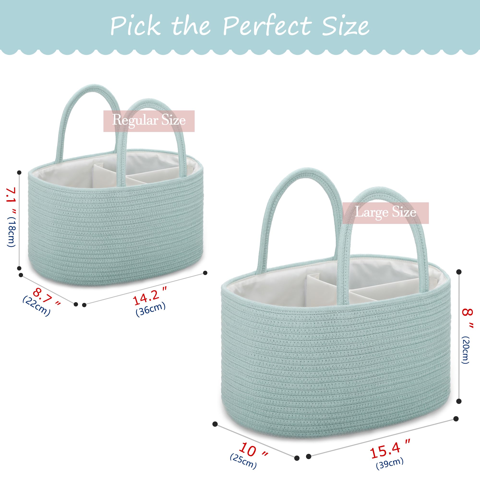 COMSE multi-compartment design fits diapers, wipes, creams, and toys