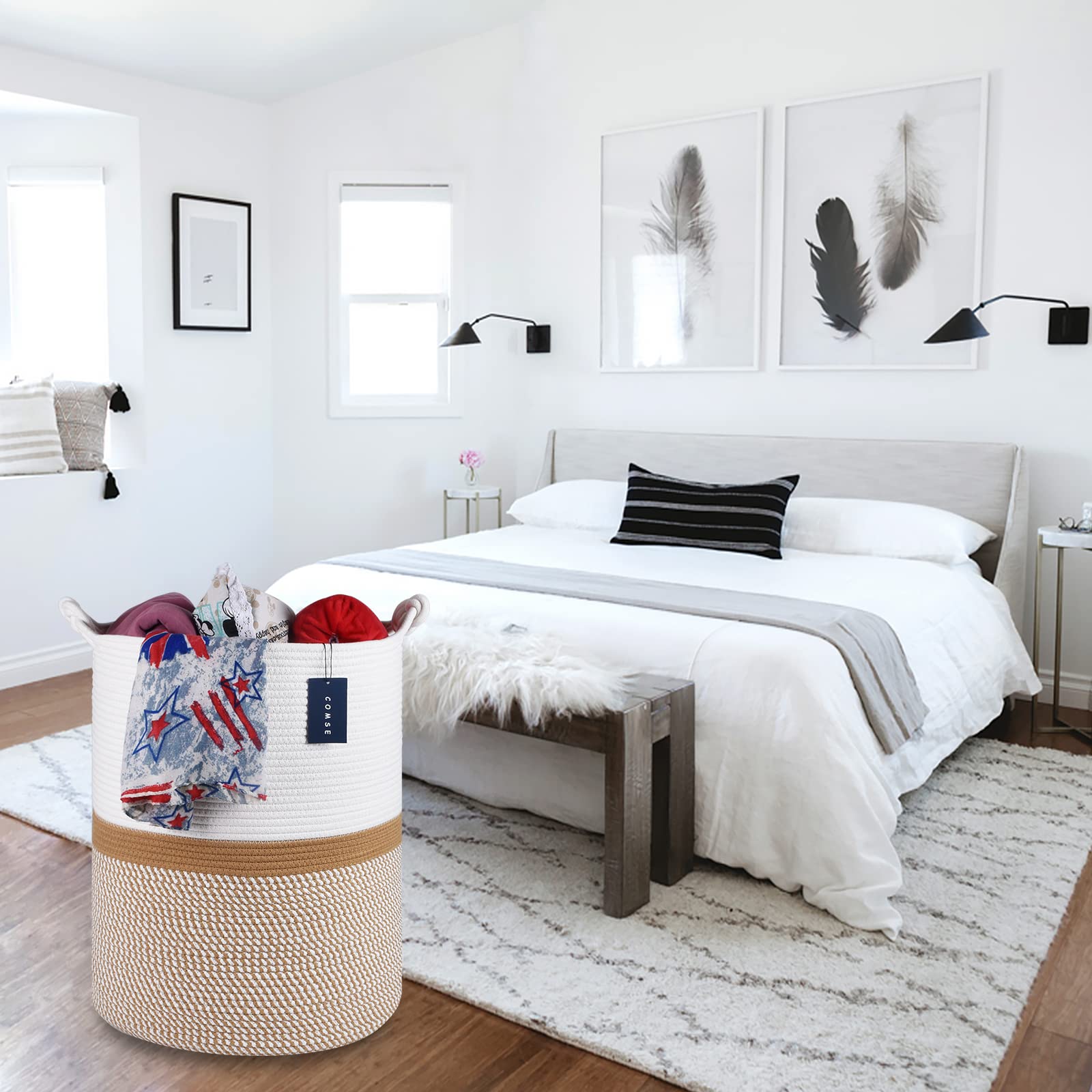 COMSE neutral color blends with modern decor while keeping items organized.