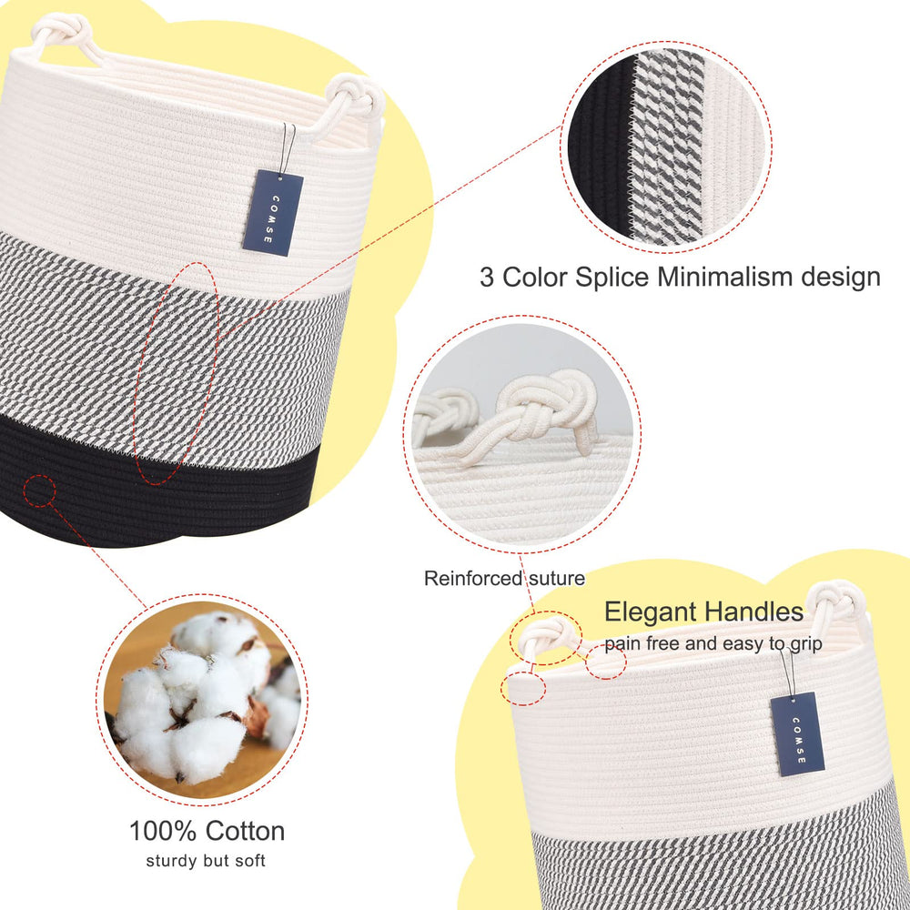 COMSE nursery hamper filled with baby clothes for organized storage