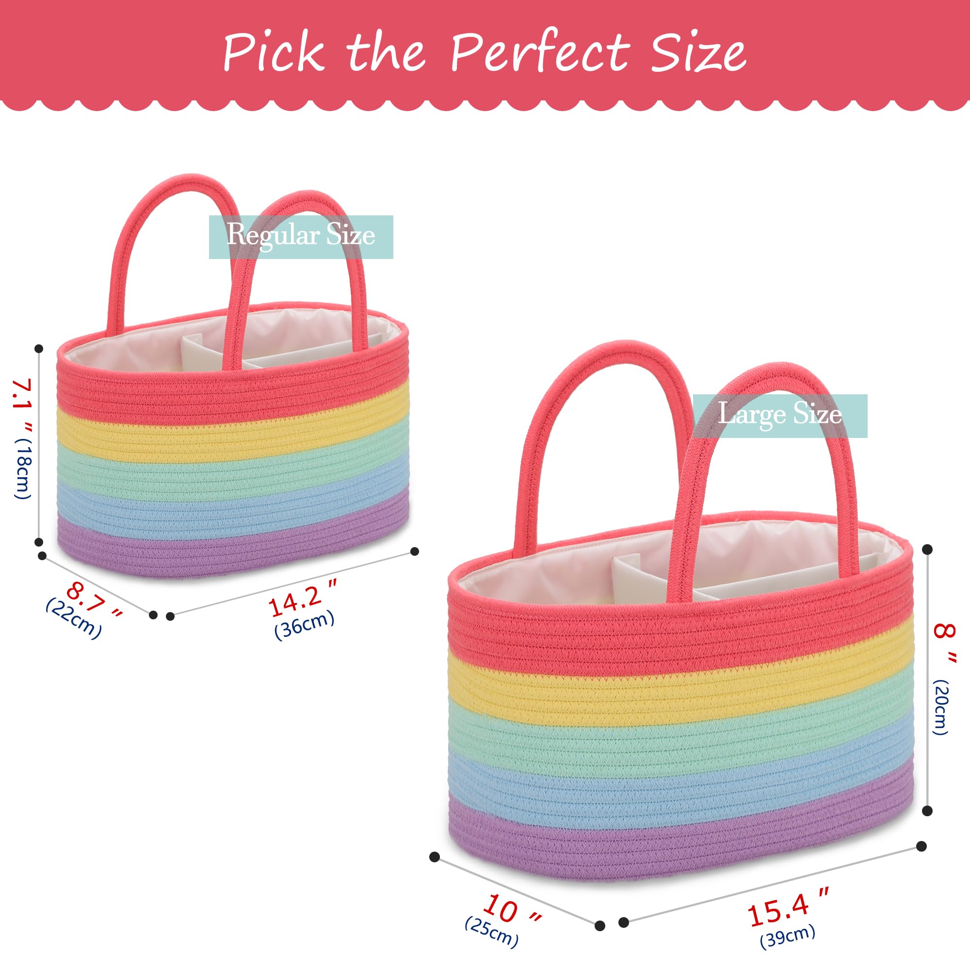 COMSE rainbow baby shower gift basket stylish and practical for new parents