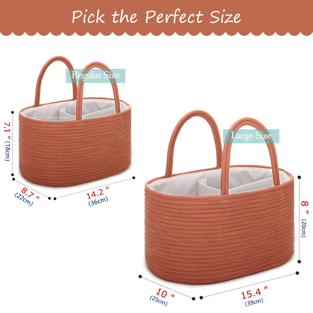 COMSE diaper caddy with removable dividers adapts to items as needed.