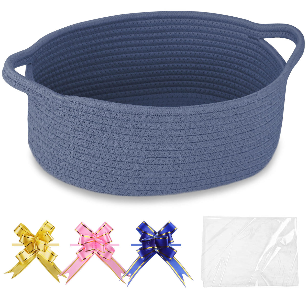 COMSE small woven basket showing cotton rope texture for safe home storage