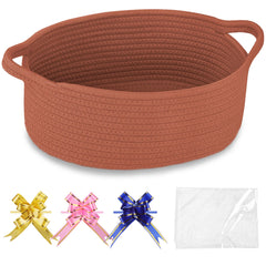 COMSE small woven basket in Autumn Glaze with gift bags for elegant gift presentation