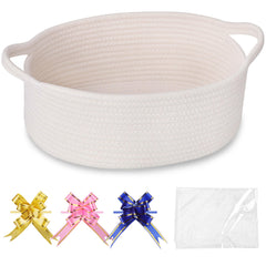COMSE small woven basket with gift bags contents ready for gifting.
