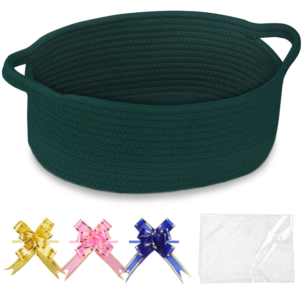 COMSE small woven basket with gift bags for easy gifting and presentation