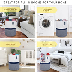 COMSE Tall Woven Storage Basket demonstrating sturdy construction for toy and clothing storage.