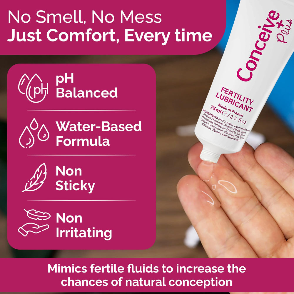 CONCEIVE PLUS texture is smooth and non-sticky for comfortable, natural-feeling lubrication.