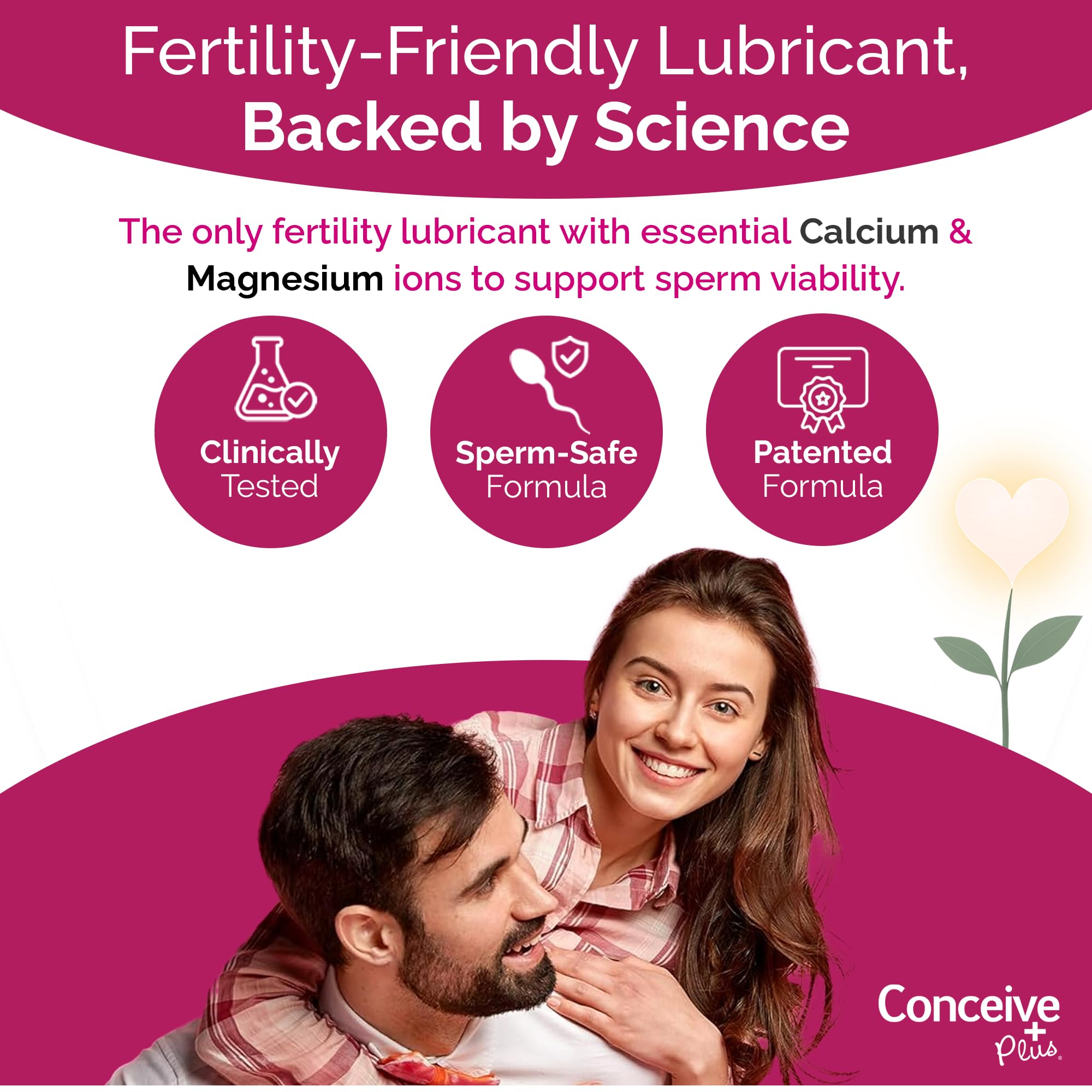 CONCEIVE PLUS bottle cap top demonstrates easy, mess-free application for intimate moments.