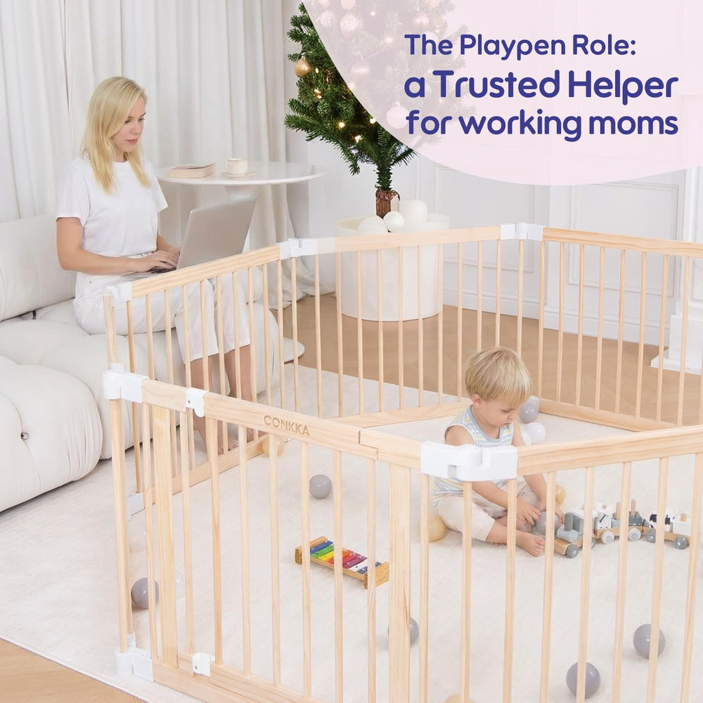 CONKKA 2-in-1 gate conversion keeps toddlers away from hazards.