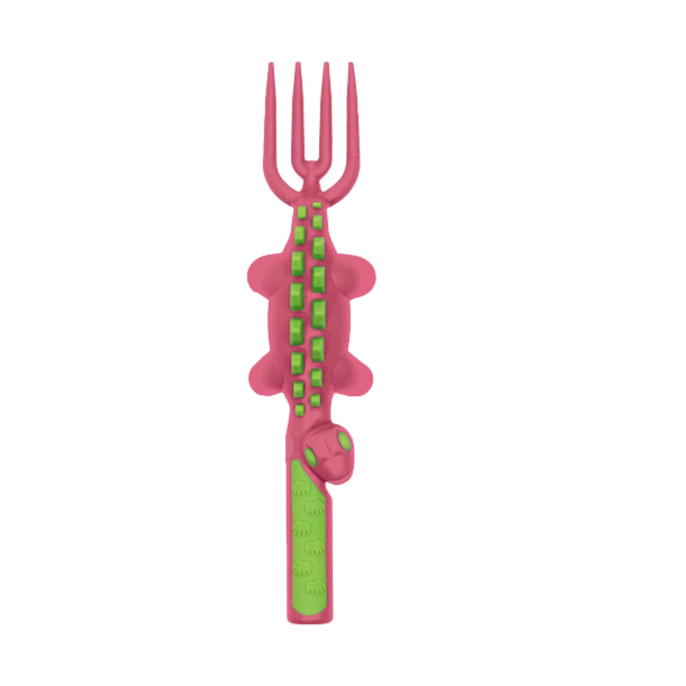 Constructive Eating dinosaur spoon for toddlers aids gentle scooping and grasp-friendly design.