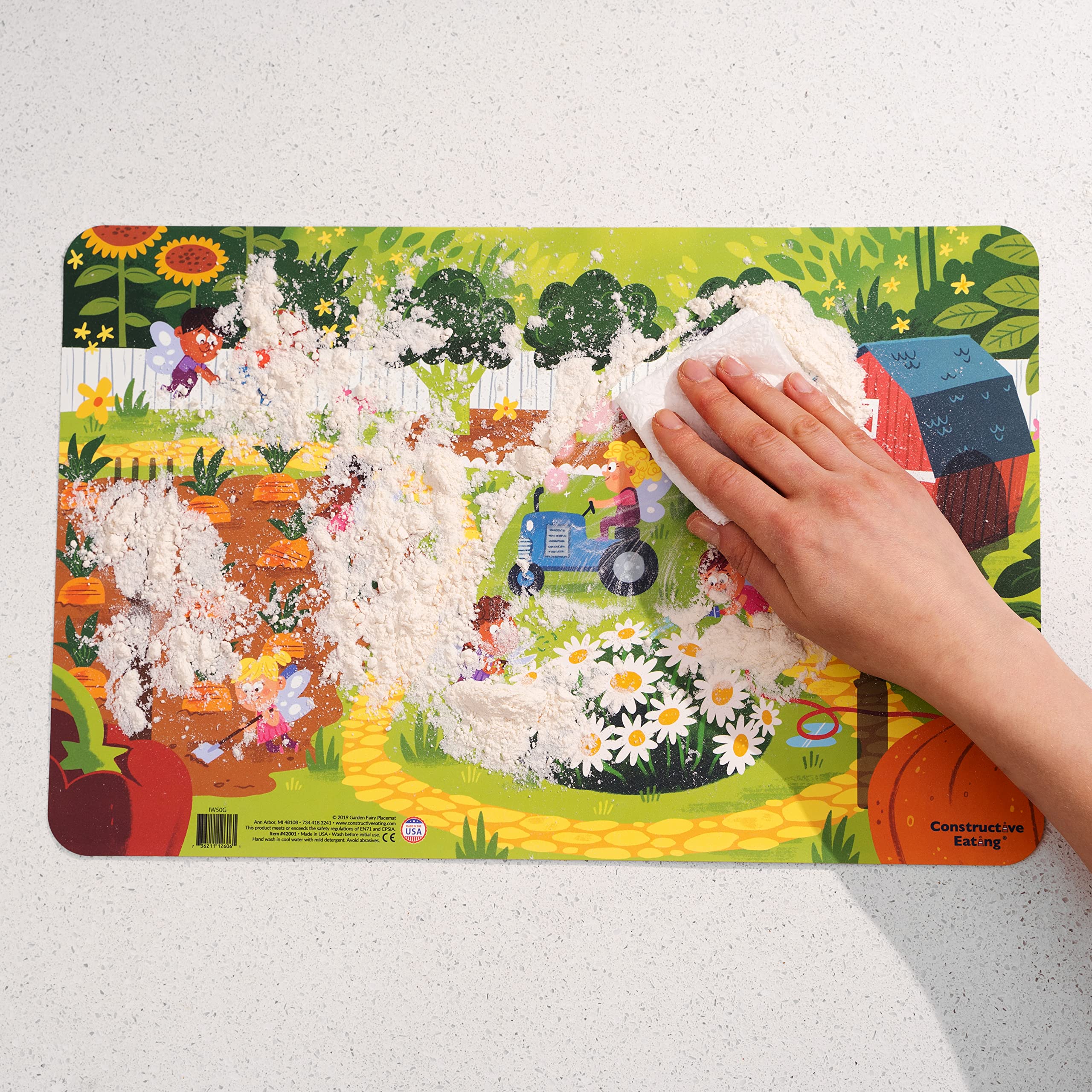 Constructive Eating Garden Fairy spoon close-up demonstrates easy-grip design for toddlers.