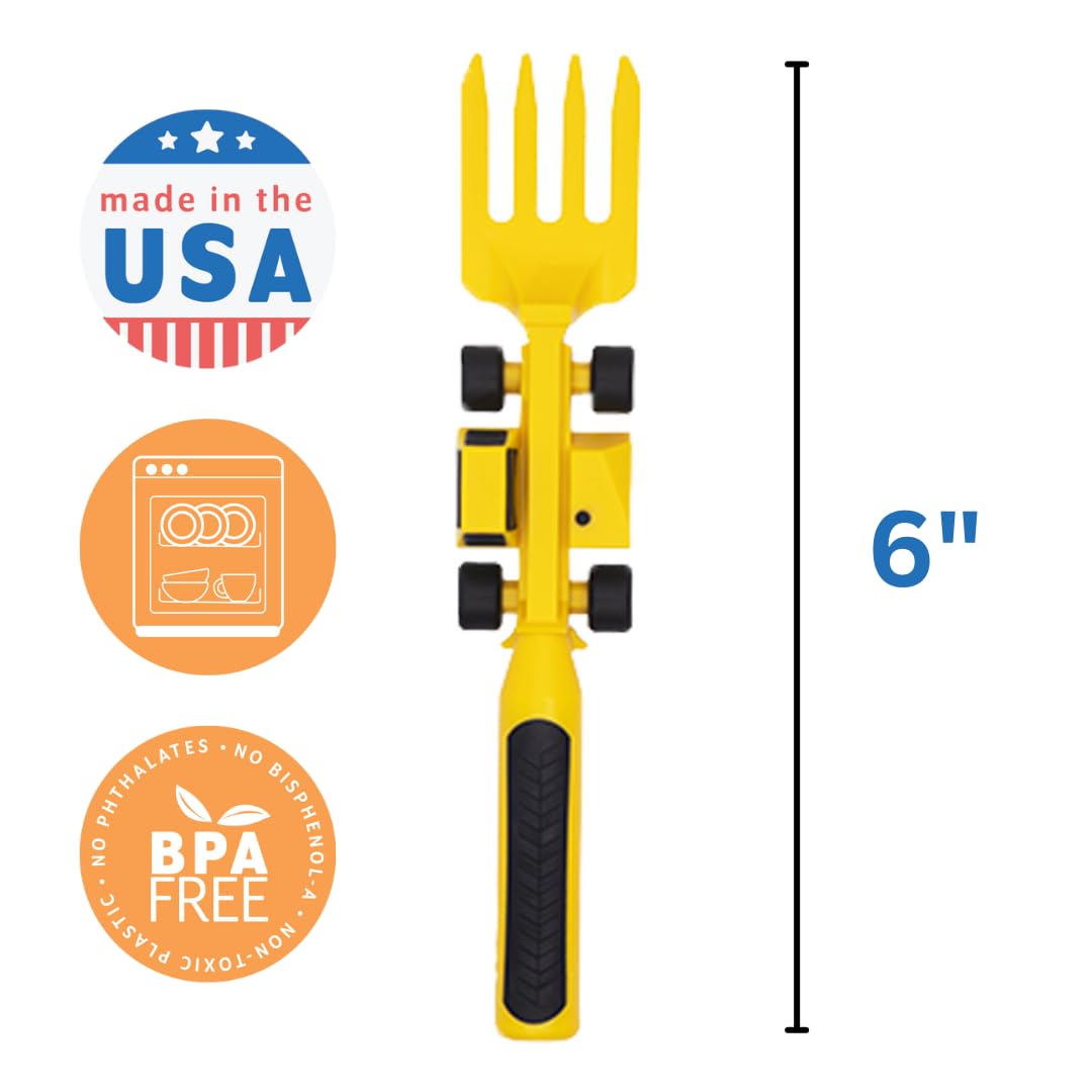 Constructive Eating toddler utensils fork with non-slip grip supports steady eating.