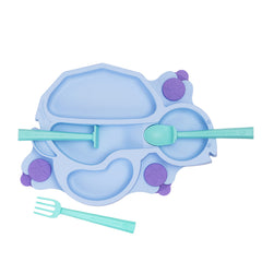 Constructive Eating USA-made plate featuring suction base for mess-free dining.