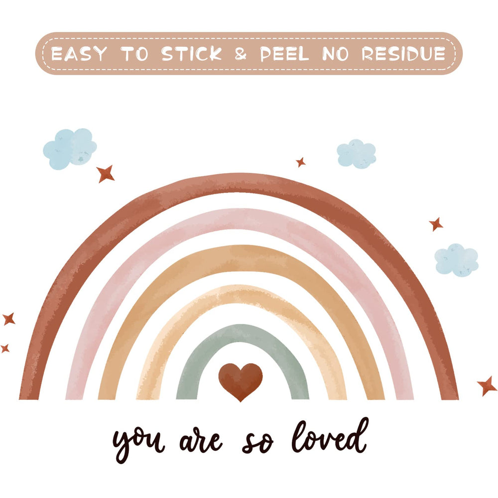 Containlol Rainbow wall decal bedroom setup for easy, stylish redesigns.