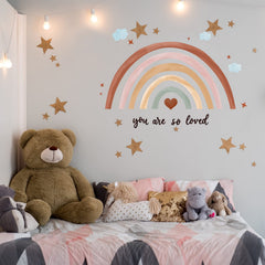 Containlol Rainbow wall decal mural layout enables customized wall art.