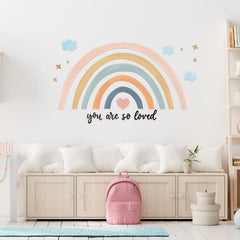 Containlol rainbow wall decal packaging showing size 76 x 35 cm.