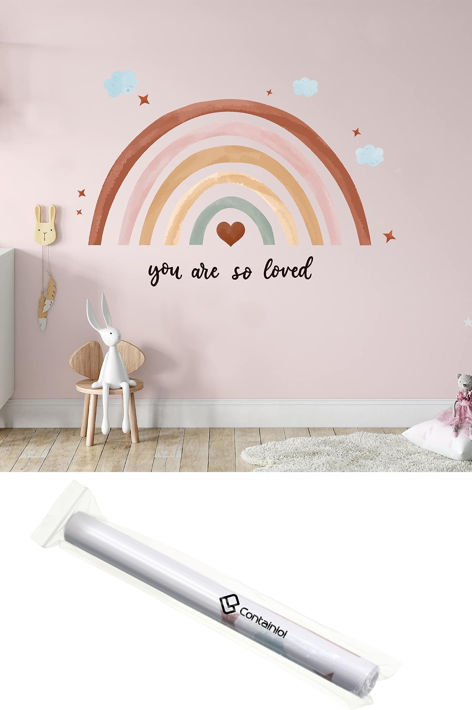 Containlol Rainbow wall decal window motif enhances light and mood.