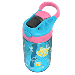 Contigo straw with spill-proof valve prevents leaks during playful moments.