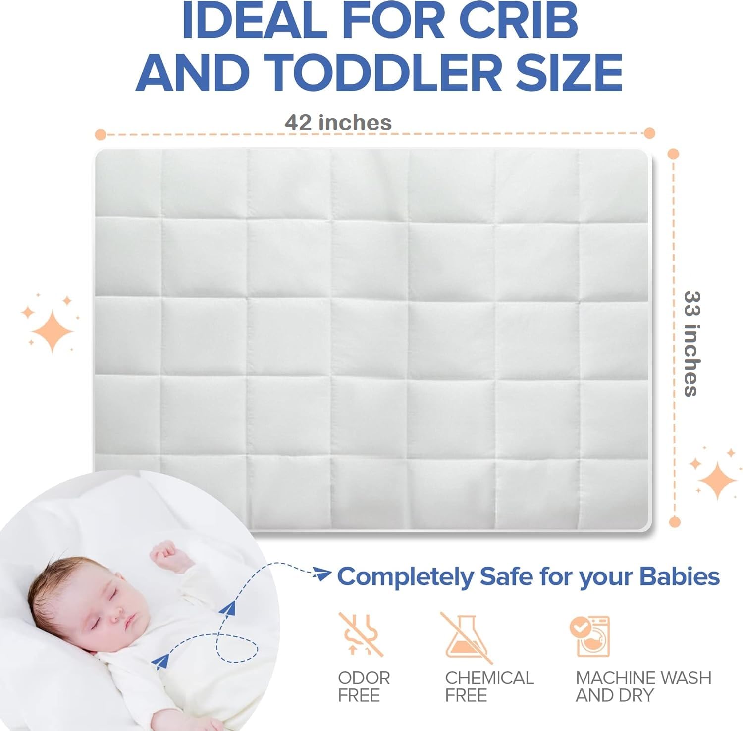 Continental Bedding toddler comforter crib setup shows standard 33x42 fit for crib or bed.