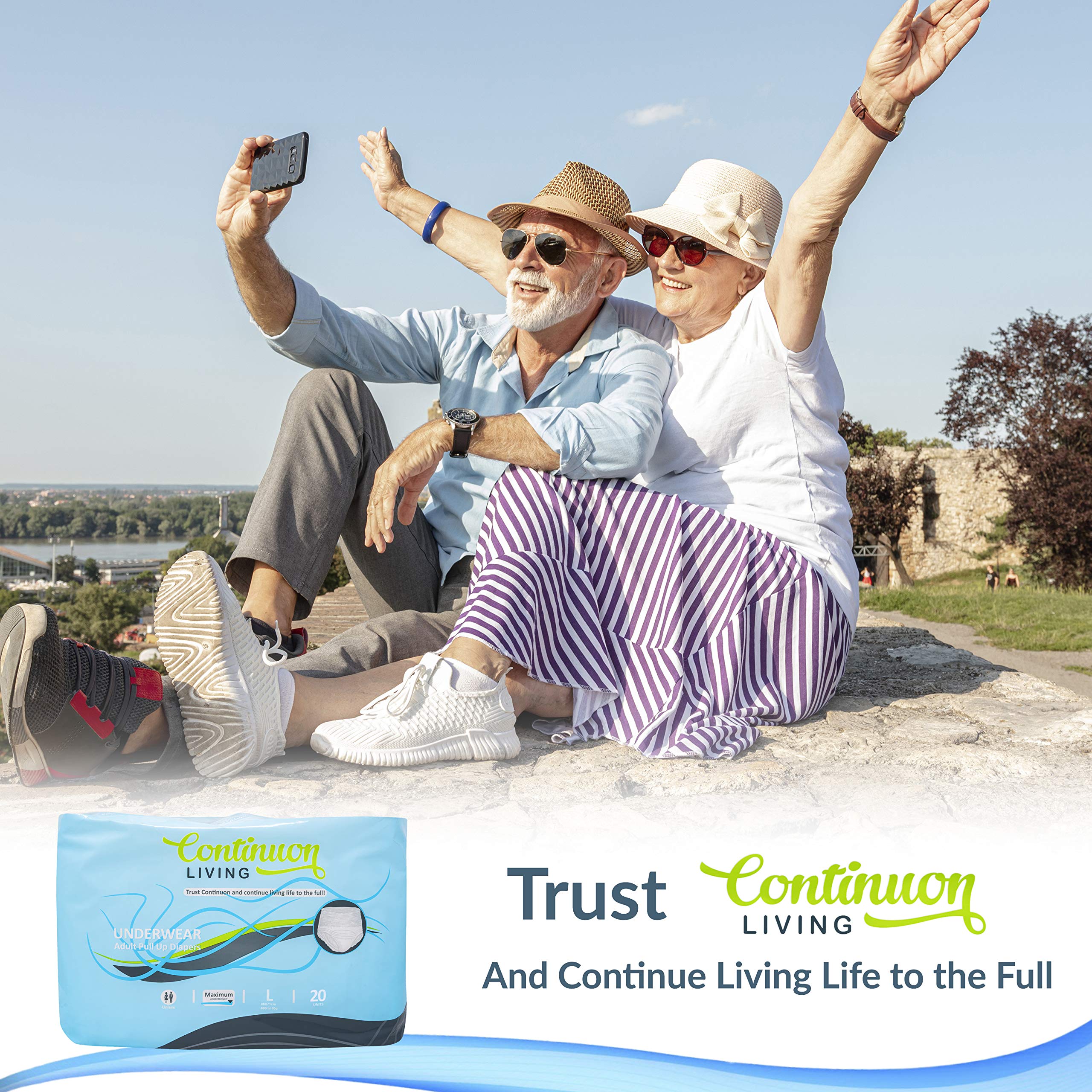 Continuon Living woven-edge leak guard helps lock moisture away for discreet protection.