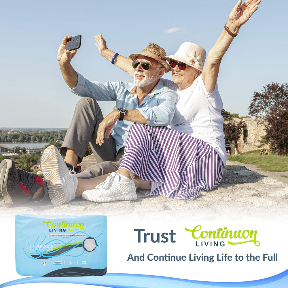 Continuon Living woven-edge leak guard helps lock moisture away for discreet protection.