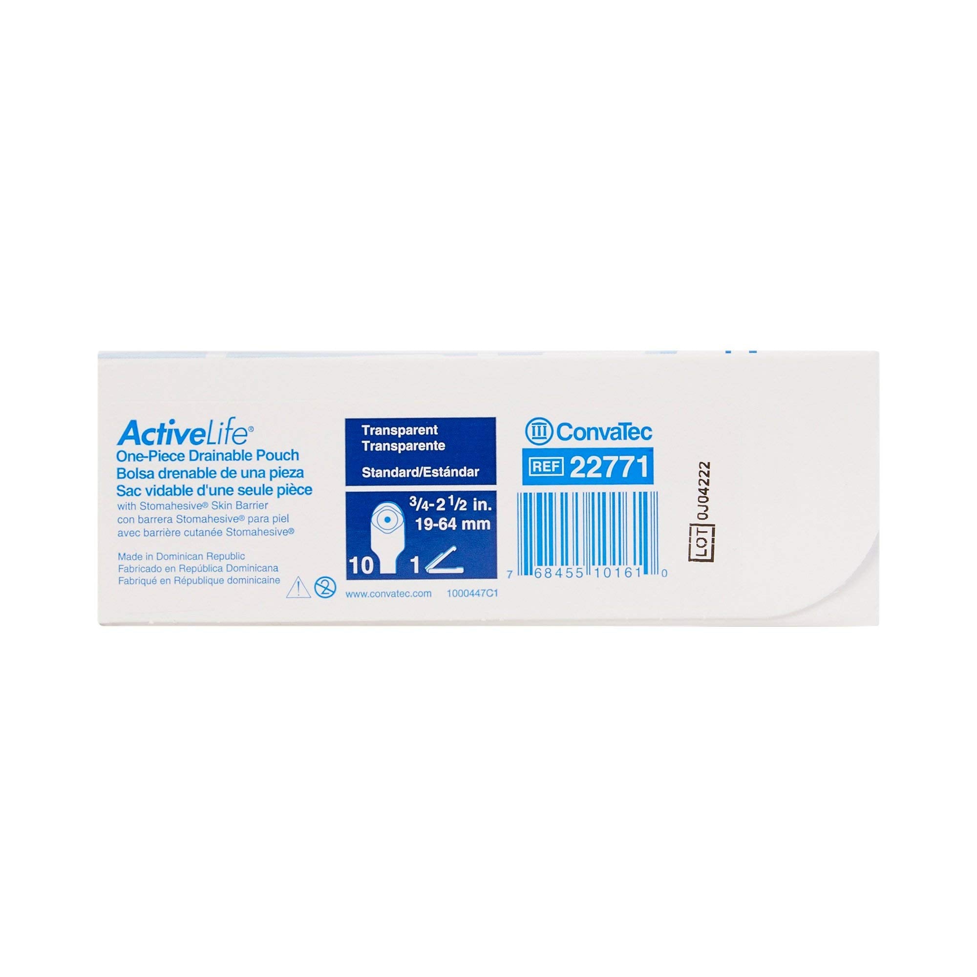 ConvaTec ActiveLife pouch features a 1-sided comfort panel for gentle wear.