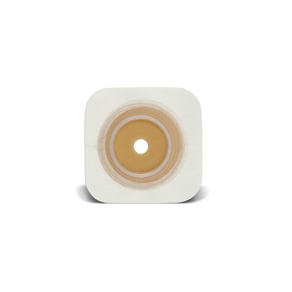 ConvaTec Durahesive skin barrier 4x4 with white 45mm flange provides a durable, flexible seal.