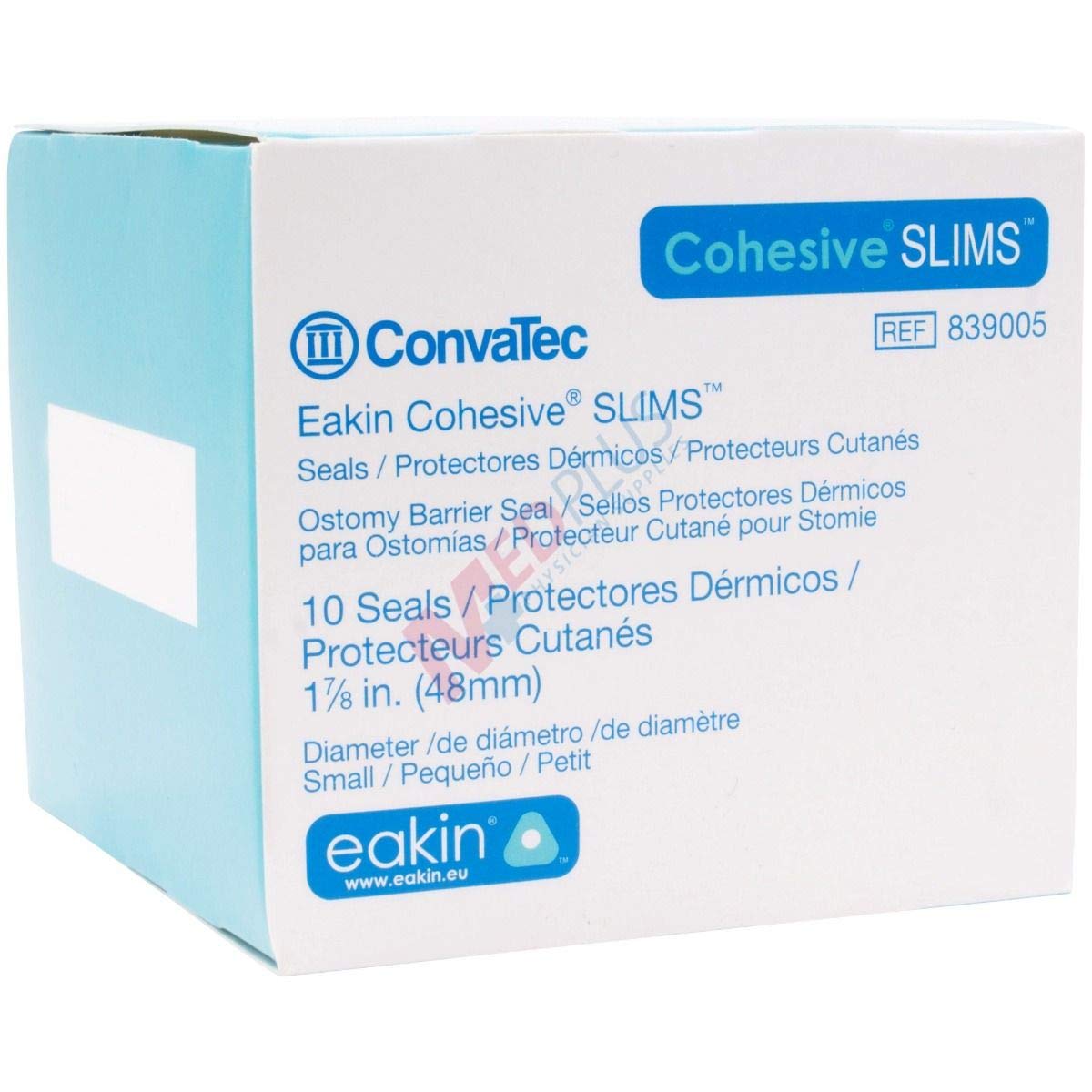 ConvaTec Eakin Cohesive Slim Ostomy Seal box of 10 ready for barrier wear.