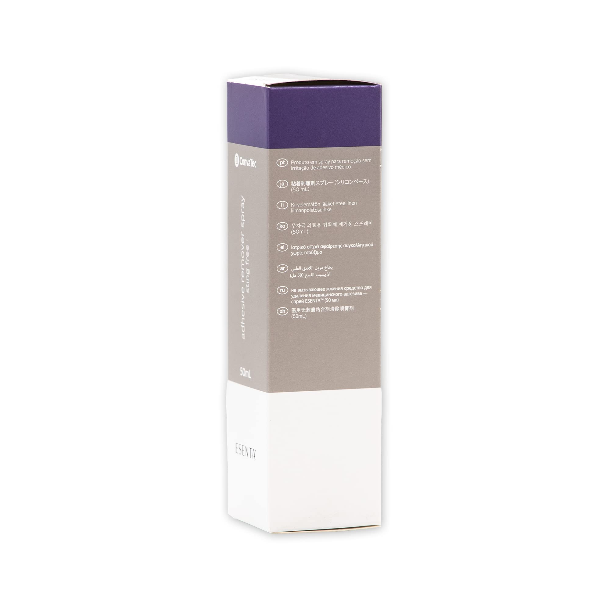 ConvaTec ESENTA 50ml bottle with case-pack context in use.