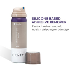 ConvaTec ESENTA adhesive-residue-removal spray demonstrating fast, skin-friendly cleanup after changes
