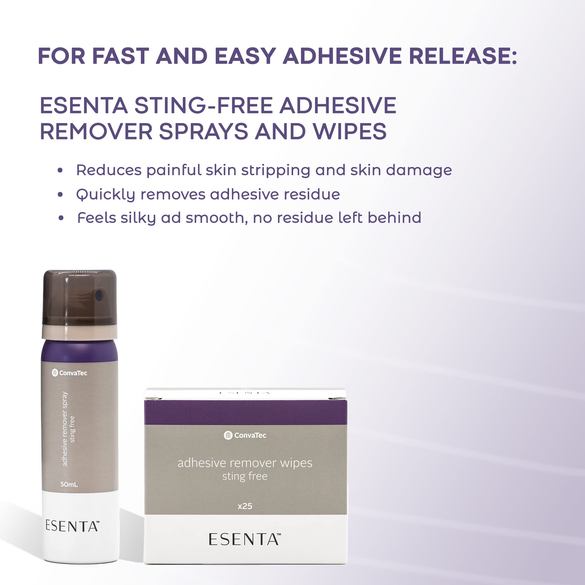 ConvaTec ESENTA latex-free label emphasizing safety for latex sensitivities