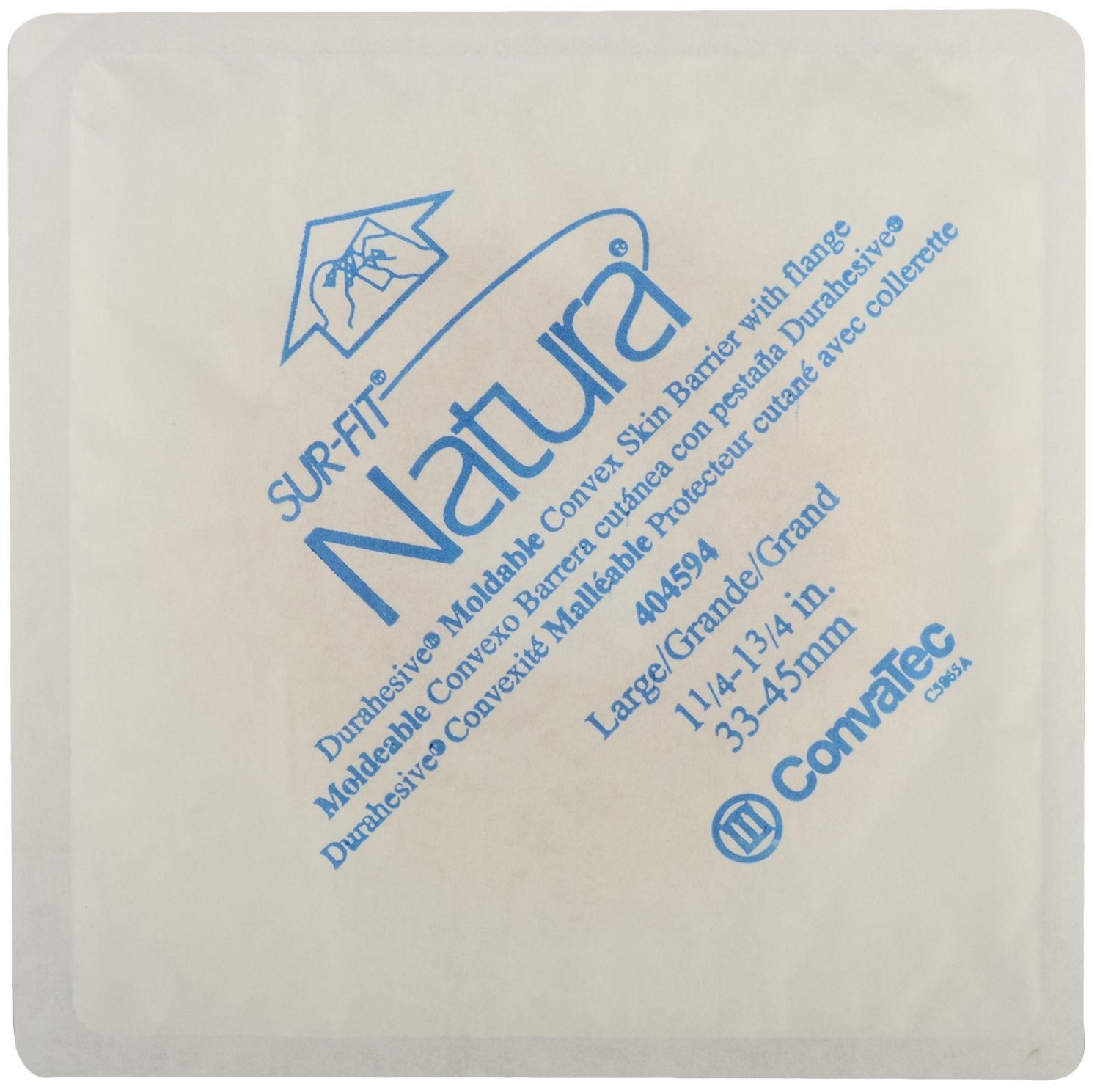 ConvaTec Natura Durahesive barrier shows flexible tape collar for comfortable long wear.