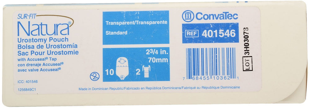 ConvaTec Natura Urost Pouch box of 10, convenient supply for care routines.