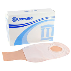 ConvaTec Sur-Fit Natura drainable pouch with 57mm flange, opaque 12in, comfortable panel for daily wear.