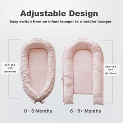 CoocooBaby adjustable ends highlight growth-friendly design for evolving positions.