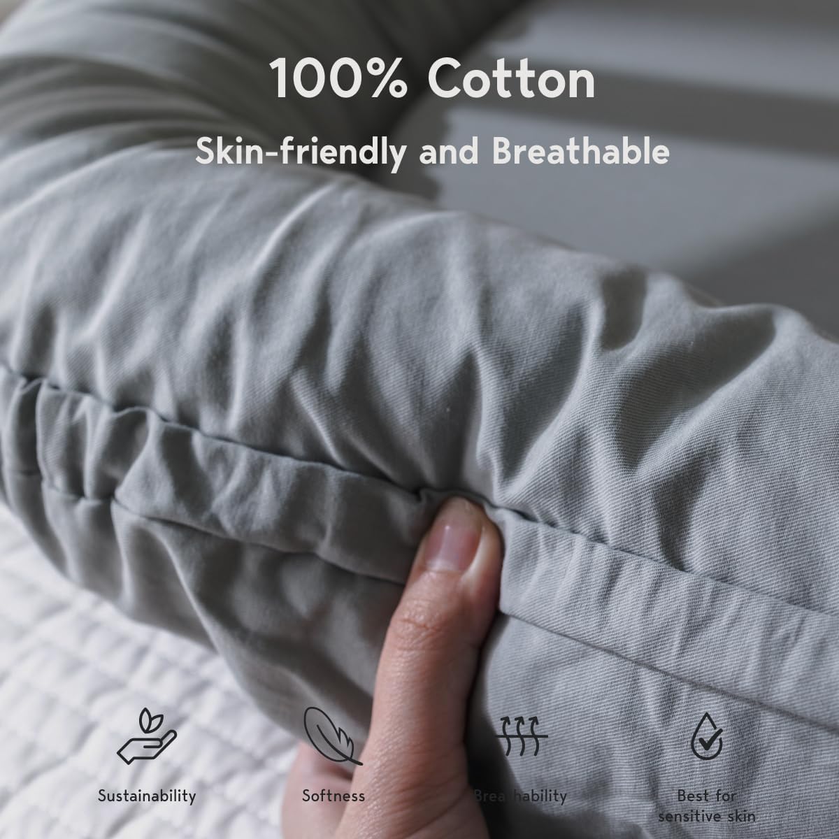 CooCooBaby baby nest cover in slate gray keeps baby comfortable and breathable