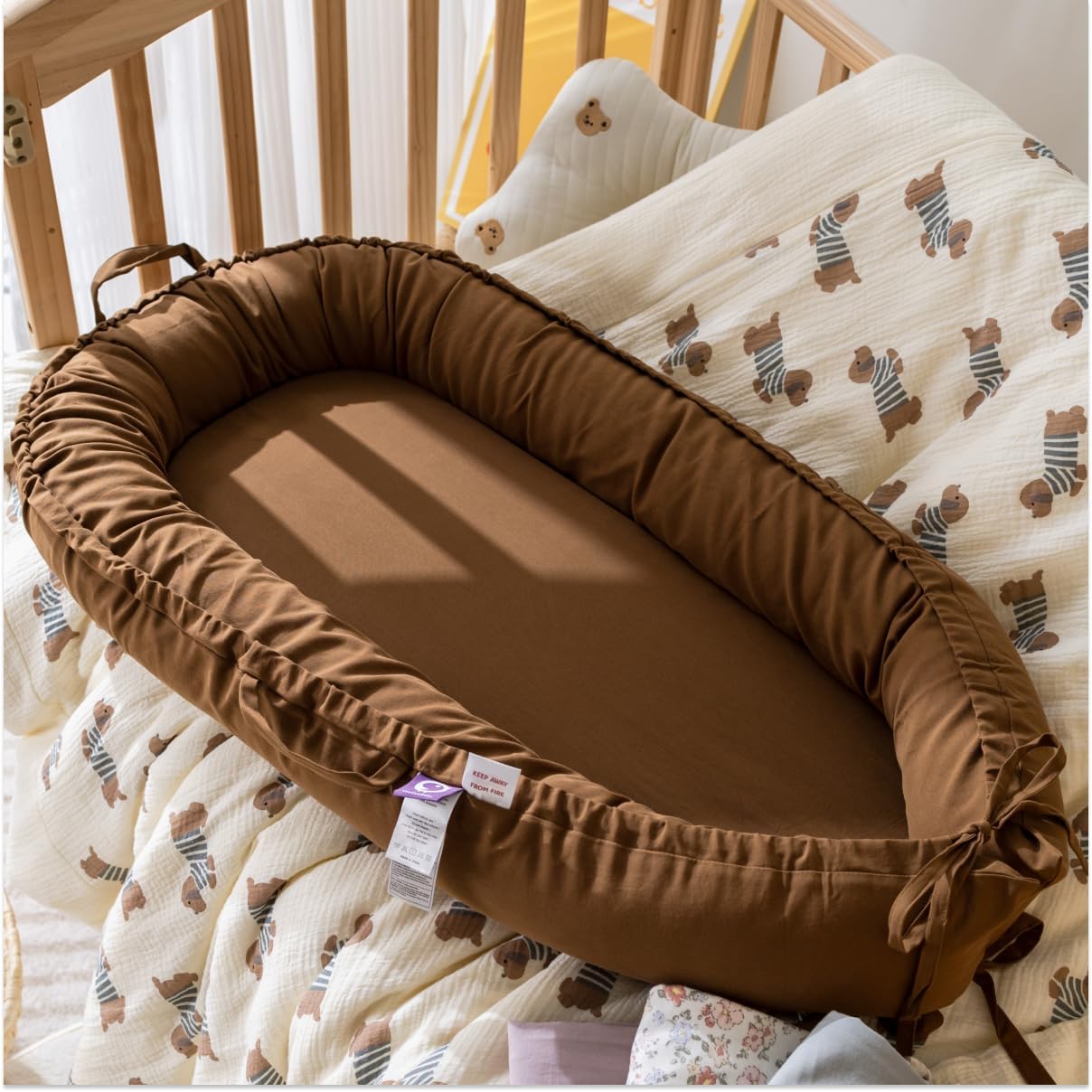 CooCooBaby breathable 100% cotton fabric enhances airflow while keeping baby cozy during play.