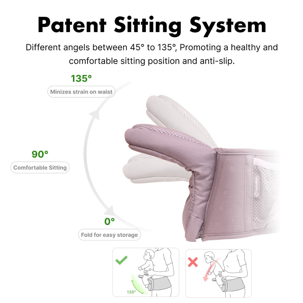 CooCooBaby ergonomic-support with padded-shoulder-straps and waist-belt for comfort.