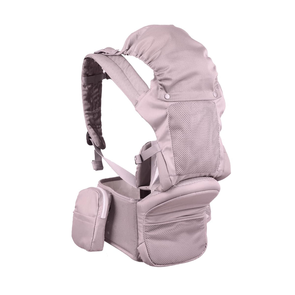 CooCooBaby hip-seat-design carrier demonstrating ergonomic baby positioning.