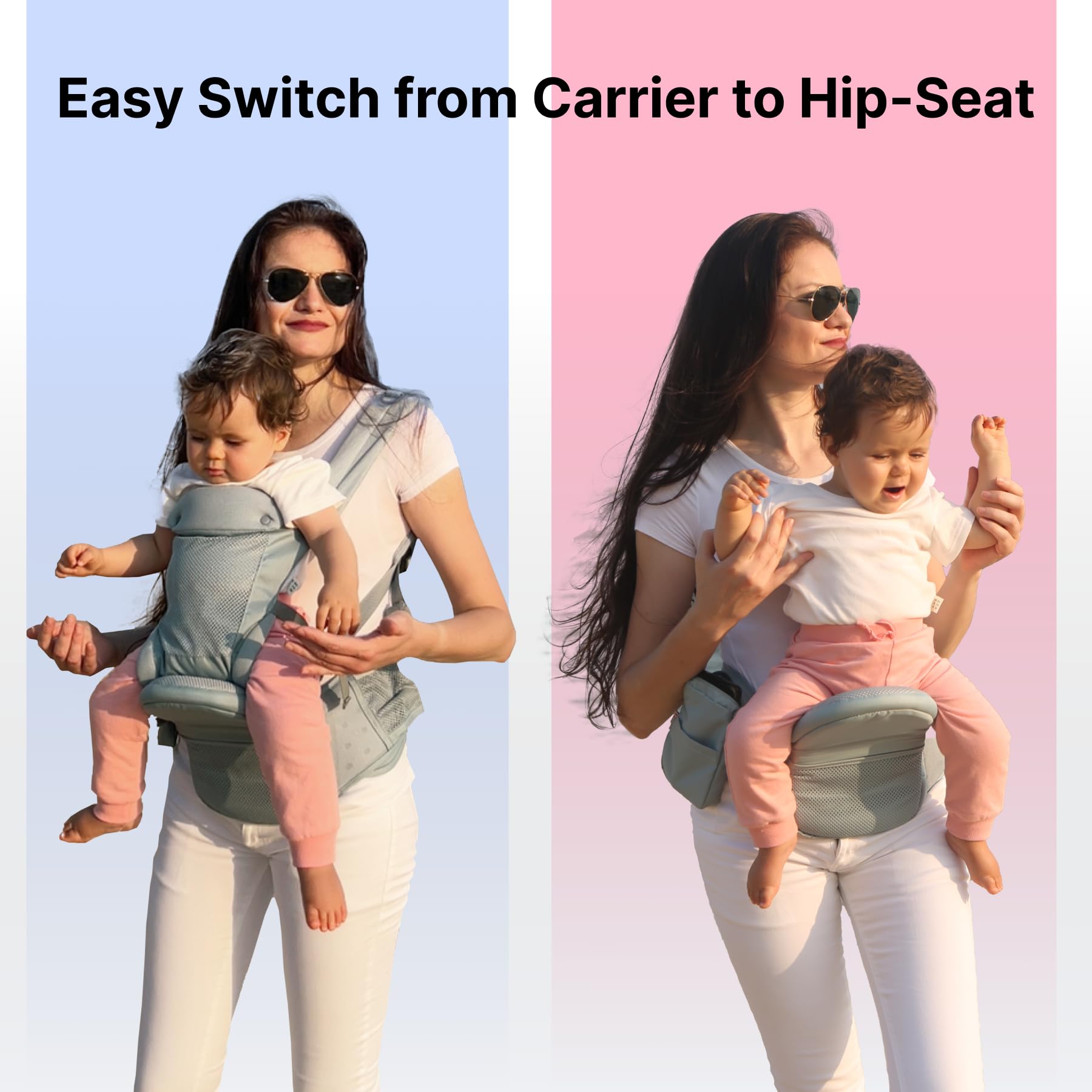 CooCooBaby newborn-to-toddler-carry-positions carrier adapts with growth.