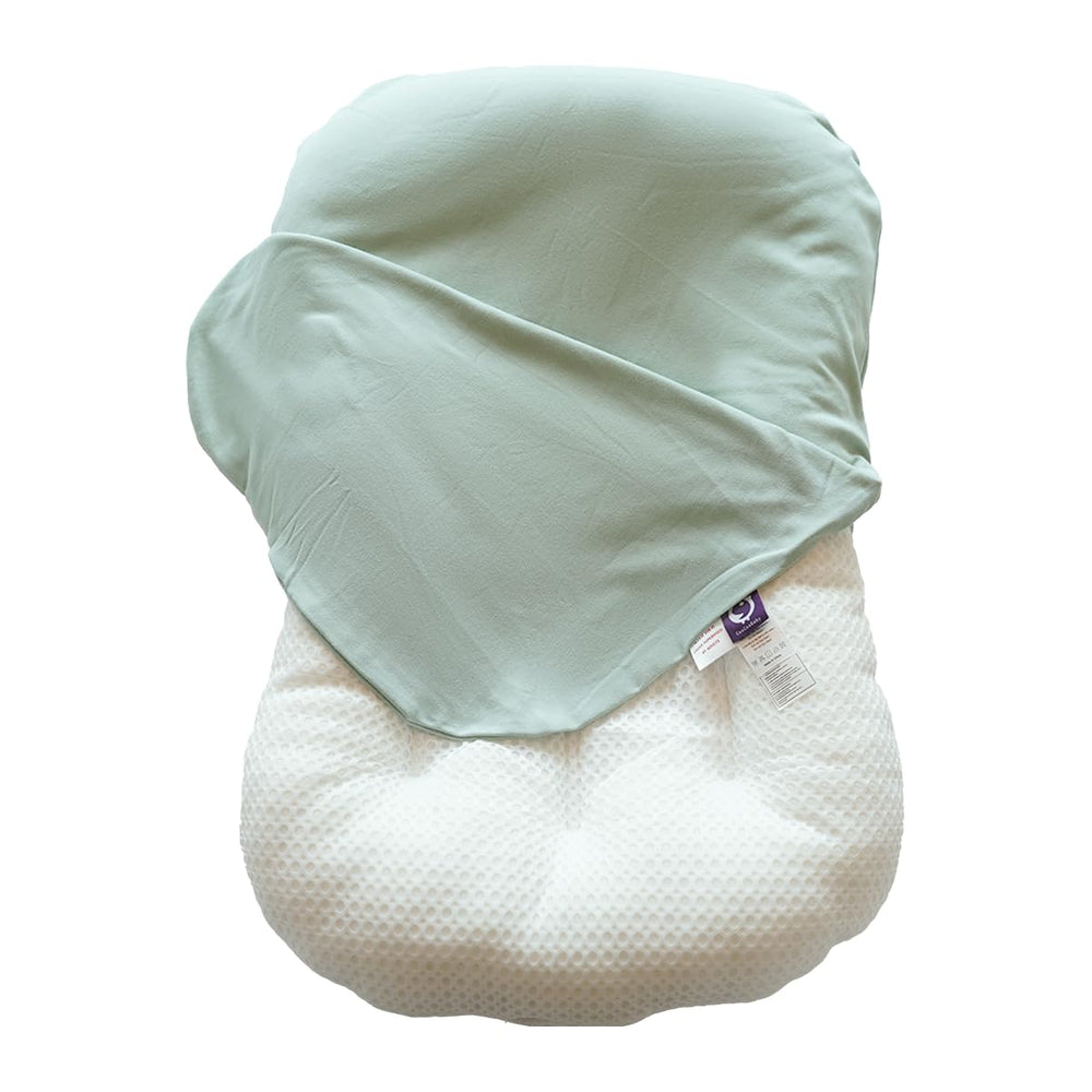 CooCooBaby cover close-up showing 100% organic cotton fabric.